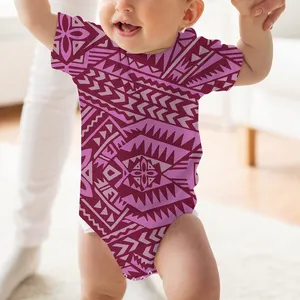 New Summer Soft Baby Onesies Kurzarm Baby Stram pler Benutzer definierte Polynesian Tribal Printed Baby Jumps uit Bodysuit Kleinkind Kleidung