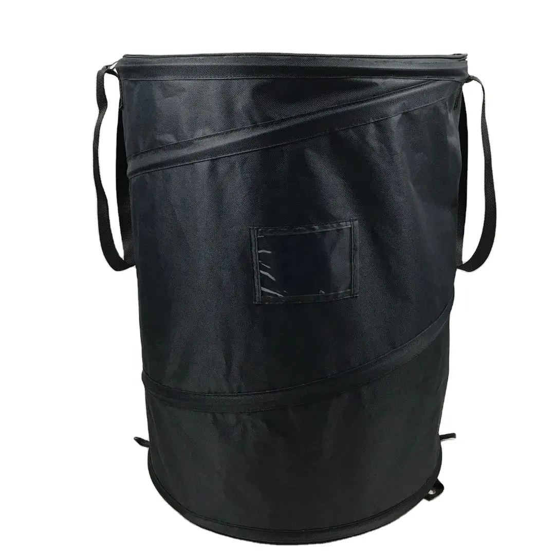 Pop Up Leaf Bag 30 Gallon Met Rits Deksel Draagbare Yard Afval En Camping Trash Collector Bag Herbruikbare Vuilniszak