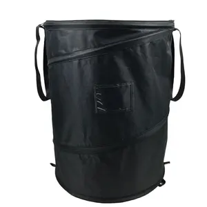 पॉप अप पत्ती बैग 30 गैलन जिपर ढक्कन के साथ पोर्टेबल यार्ड अपशिष्ट और डेरा डाले हुए कचरा कलेक्टर बैग पुन: प्रयोज्य कचरा बैग