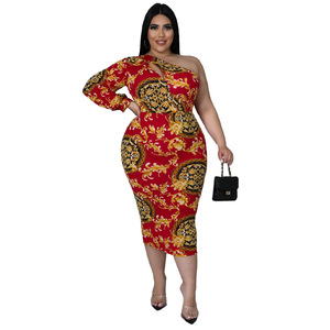 <span class=keywords><strong>Ropa</strong></span> <span class=keywords><strong>de</strong></span> mujer <span class=keywords><strong>de</strong></span> talla grande Sexy recortada <span class=keywords><strong>de</strong></span> un hombro <span class=keywords><strong>de</strong></span> manga larga vestido estampado falda <span class=keywords><strong>de</strong></span> cola <span class=keywords><strong>de</strong></span> pez - Product Image 6