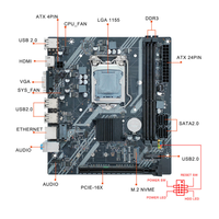 Kit de Placa Base PANDL H61, Tarjeta Madre ITX, Placa Principal Xeon E3 1230 V2, 2 Ranuras DDR3, Placa Base H61
