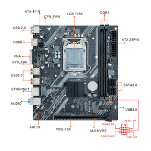 Kit de Placa Base PANDL H61, Tarjeta Madre ITX, Placa Principal <span class=keywords><strong>Xeon</strong></span> <span class=keywords><strong>E3</strong></span> 1230 V2, 2 Ranuras DDR3, Placa Base H61 - Product Image 5