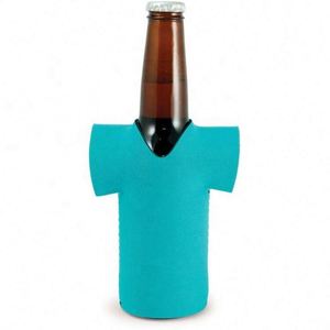 Manchon isotherme en néoprène pour canette de bière, modèle T-shirt, vierge, fin, tricoté, pour sublimation, avec logo personnalisé - Product Image 4