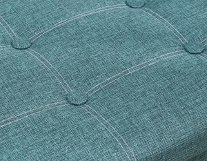 Banc de rangement rectangulaire à rayures longues, chaise rembourrée en tissu de lin et ottoman de rangement - Product Image 2