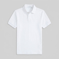 Polo d'été décontracté pour homme, col à revers, grande taille, coupe ample, couleur unie, en pur coton brodé, à manches courtes