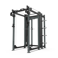 Ensemble combiné robuste de rack complet et de demi-rack, machine Smith double et appareil d'entraînement fonctionnel pour équipement de salle de sport commerciale