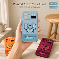 Coque de téléphone iPhone 14 Pro Max en TPU imprimée avec un motif de cœur et un ornement en applique, paillettes, logo OEM personnalisé, coque 2 en 1, vente en gros