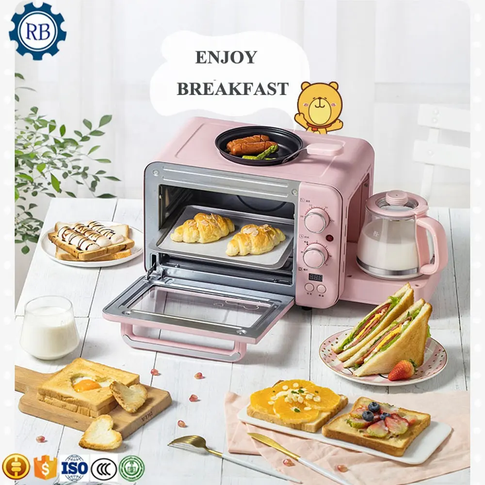 Otomatis 3 In 1 Sarapan Kombinasi (Ketel, Pemanggang Roti, Pembuat Kopi, 3 In 1 Sarapan Mesin