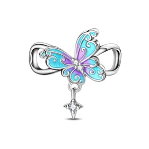 Petit <span class=keywords><strong>Dragon</strong></span> noir papillon éternel Cube magique bijoux à bricoler soi-même Bracelet accessoires 925 argent plaqué pendentifs fins breloques cadeau - Product Image 6