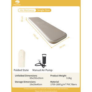 Materassino da Campeggio Gonfiabile Drop Stitch, Materasso ad Aria con Supporto Rigido 7 PSI, Gonfiaggio Rapido, Letto Portatile <span class=keywords><strong>per</strong></span> Tenda e Auto - Product Image 2