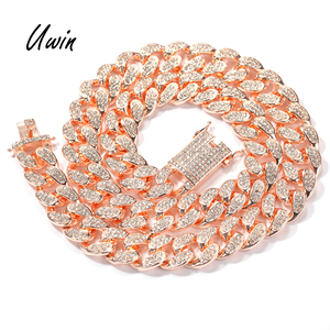 Chaîne cubaine HipHop 20 mm, style Miami, plaqué or, bijoux de rappeur, vente <span class=keywords><strong>en</strong></span> gros, dropshipping - Product Image 1