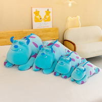 Boneka Beruang Stroberi Lucu Gaya Berbaring Warna Pink, Bantal Boneka Monster Biru Ukuran Besar, Ragdoll Redemption