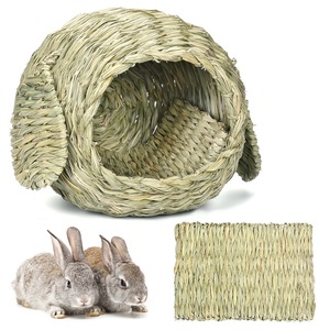 Handgemachtes umwelt freundliches Stroh gewebtes Haustier bett Bequemes Nesthaus für Katzen Totoro Hamster Meers chweinchen Haustiere anderer Züchter - Product Image 1