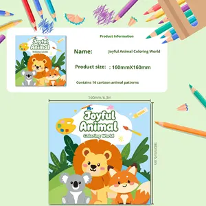 Livre <span class=keywords><strong>de</strong></span> coloriage créatif et écologique pour enfants, motifs <span class=keywords><strong>animaux</strong></span> <span class=keywords><strong>de</strong></span> <span class=keywords><strong>dessin</strong></span> animé, éducation précoce, 4-6 ans, DIY, vente chaude - Product Image 1