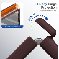 Funda Magnética Plegable con Tacto Suave para Samsung Galaxy Z Fold 8, Protección Completa de Bisagra, Antigolpes, con Cristal Templado