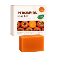 Savon pour le visage OEM à l'extrait de kaki et à l'huile d'arbre à thé, savon nettoyant pour la peau, élimination des peaux mortes, 100g