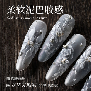 เจลเพ้นท์เล็บลายแกะสลัก <span class=keywords><strong>MRNAIL</strong></span> เนื้อซาติน สำหรับตกแต่งเล็บแบบสามมิติ สไตล์ปูนปลาสเตอร์ สำหรับร้านทำเล็บ ขายส่ง - Product Image 4