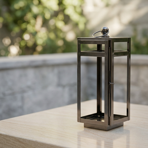 Wholesale Tabletop <b>Candle</b> Holder Black Metal <b>Lantern</b> for Home and Outdoor Lighting Decorations - Product Image 1
