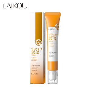 Sérum pour les yeux anti-âge LAIKOU 20g à la vitamine C avec applicateur à bille pour les cernes, les rides et les ridules, éliminateur de poches sous les yeux - Product Image 1