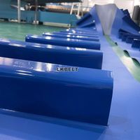 Bandes transporteuses plates LKBELT en PVC vert à 2 couches avec crampons pivotants et parois latérales pour les haricots