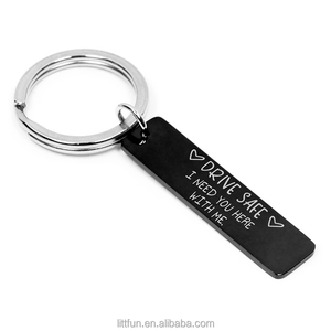 Portachiavi all'ingrosso Logo personalizzato oro nero argento metallo regalo guida sicuro ho bisogno di te qui con Me portachiavi portachiavi in acciaio inossidabile - Product Image 6