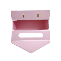 Boîte d'expédition et sac en papier personnalisés avec logo, en carton rose, imprimés par sérigraphie, pour bijoux, miel, chaussures de mariage, vente en gros de luxe
