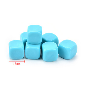 กระดานลูกเต๋าสำหรับเล่นเกม16มม. ลูกเต๋าเคลือบเงาสีฟ้า16มม. - Product Image 1