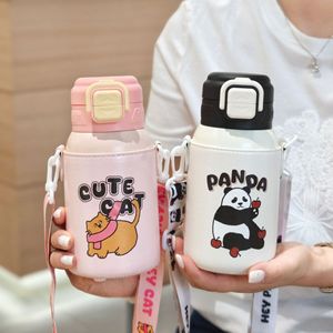 C369 Trẻ Em Cách Nhiệt Chai Nước Bằng Thép Không Gỉ Một Đẩy Mở Nắp Cốc Phim Hoạt Hình Double-Tường Chân Không Phích Cho Trẻ Em - Product Image 3