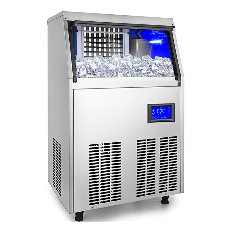 Thương Mại Ice Maker 335W Thép Không Gỉ Ice Cube Máy Sản Xuất 132 Lb Máy Làm Đá