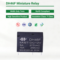 Relais miniature DH46F-1AST-DC5V 46F CQC TUV RoHS, courant de contact 5A 10A, pour PCB, appareils électroménagers, système d'alimentation intelligent, compteur de puissance