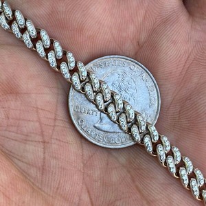 <span class=keywords><strong>Bracciale</strong></span> a catena cubana <span class=keywords><strong>sottile</strong></span> da uomo in <span class=keywords><strong>oro</strong></span> e argento placcato con zirconi, larghezza 6 mm, per dropshipping all'ingrosso - Product Image 6