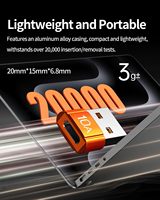 Adaptateur USB-C 10A 200W Charge rapide USB2.0 Transfert de données 480 Mbps Convertisseur USB-C Femelle/Mâle pour MacBooks Xperias