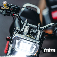 Phare LED carré de 5x3, 4 pouces, yeux d'ange, DRL, clignotant, feux de croisement, phare LED pour motos