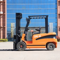 Chariot élévateur électrique 2 tonnes le plus vendu, avec fourches hydrauliques, grande hauteur de levage, Euro 5 CE EPA, alimenté par batterie