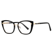 MS 97835 Lunettes Anti-Lumière Bleue pour Femme TR90, Monture Œil de Chat Dégradée, Branches Tendance à Motif Écossais, Finition Polie, Lunettes Polyvalentes