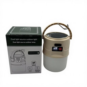 Buitenlamp op zonne-energie met <span class=keywords><strong>LED</strong></span>-verlichting, ABS-materiaal, noodverlichting voor huishoudelijk gebruik, vermogensweergave, oplaadbaar voor gebruik op camping en marktkramen - Product Image 6