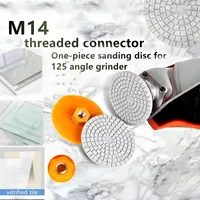 Tampon de polissage diamanté fileté M10/M14 3 pouces 50 unités # -1000 #   OEM pour meuleuse d'angle pour la finition des surfaces en pierre