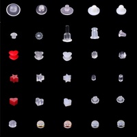 Vente en gros de bouchons d'oreille en silicone transparents écologiques, accessoires d'oreille DIY, embouts d'oreille, composants de bijoux