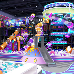 Tùy chỉnh Punk Cyber chủ đề Sân chơi trong nhà Thiết bị cho trẻ em với bóng Pit, LED SLIDES & leo cấu trúc - Product Image 1