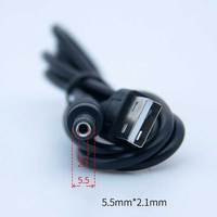 Kabel Daya USB ke DC Cantell CA-DC515 5V 1m USB Male ke Konektor Barrel 5.5mm 2 Inti Tembaga Industri PVC