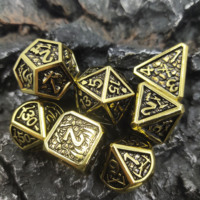 Ensemble de dés polyédriques en métal D4/D6/D8/D10/D%/D12/D20 Dragon DND