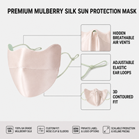 Masque facial pour femme Meiyang Luxury 22 Momme en soie de mûrier pure, UPF 50+, haute densité, respirant, léger, protection solaire estivale