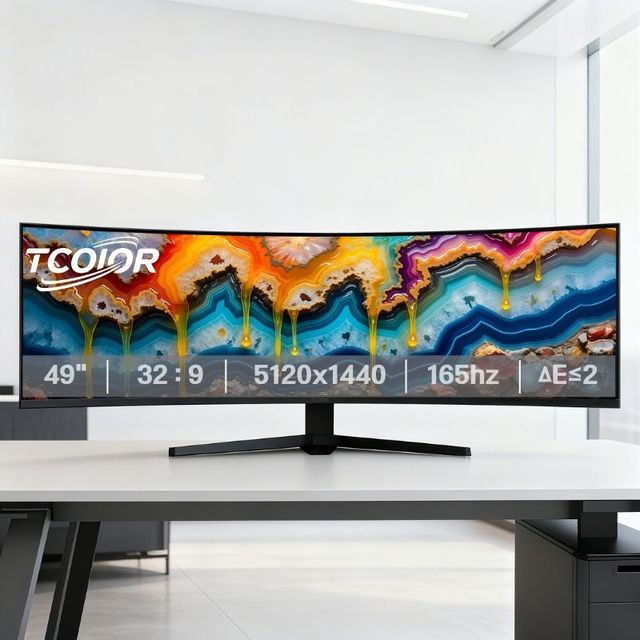 Gaming Pc Display 49inch 5k Ultra Hd Monitor High Refresh Rate 165hz Wide Screen Pc Monitors Curve Trading Monitor for Pc Gaming