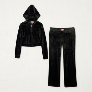 Fashionable Winter Solid Casual Breathable Comfortable Rhinestone <b>Tracksuit</b> for Women with Sparkling Joggers and Hoodie Set - Product Image 1