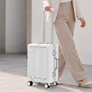 <span class=keywords><strong>Valise</strong></span> de voyage rigide à ouverture frontale de haute qualité, 2026 US Warehouse, 20-24 pouces, sans fermeture éclair, avec cadre en aluminium, en polycarbonate - Product Image 2