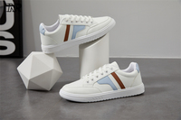 Chaussures de marche à bout rond pour femmes, chaussures de sport blanches décontractées de styliste, vente en gros