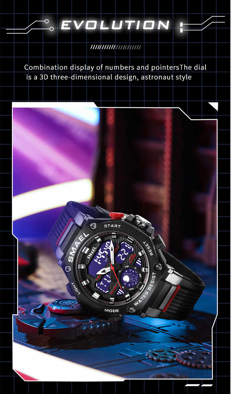Newest Men's popular Watches Big Brand SMAEL 8069 Men Digital Sport Watches