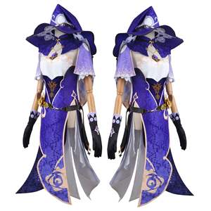Anime FIESTA DE Halloween disfraces juego Genshin impacto bruja de rosa púrpura <span class=keywords><strong>Lisa</strong></span> Minz Cosplay disfraz con sombrero - Product Image 4