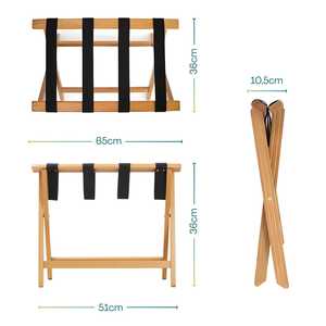 Sgabello Pieghevole in Legno di Bambù per Valigie 65x36x36 Cm, Supporto per Valigie, Organizzatore da Viaggio - Product Image 2