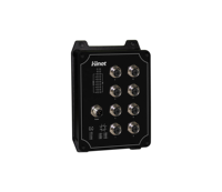 EN50155/EN45545 8x100M M12 Industrial Ethernet Switch IP67 -40~75C Terpasang di Dinding untuk Kamera Onboard Kereta Api/Tambang